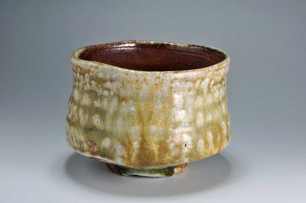 Shigaraki, anagama, ten-day anagama wood firing, with natural ash deposits tea bowl. chawn-21