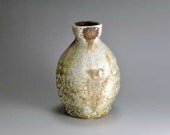 Shigaraki, anagama, ten-day anagama wood firing, with natural ash deposits sake bottle. tokuri-24
