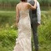 Dreamy Champagne Lace & Silk Wedding Dress with Swarovski hand beading