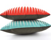 Teal Circus Triangles Cushion - pillow // READY TO SHIP //