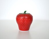 Vintage strawberry container / sugar bowl / condiment jar/ jelly Valentines Day