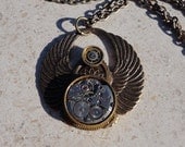 Steampunk Gothic Wing Necklace Free Shipping