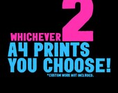 Any two A4 art prints you choose