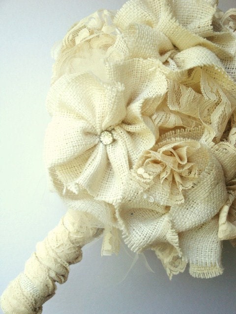 Winter Burlap Wedding Bouquet
