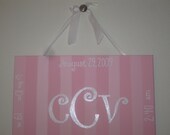 Hand-painted Birth Announcement Canvas