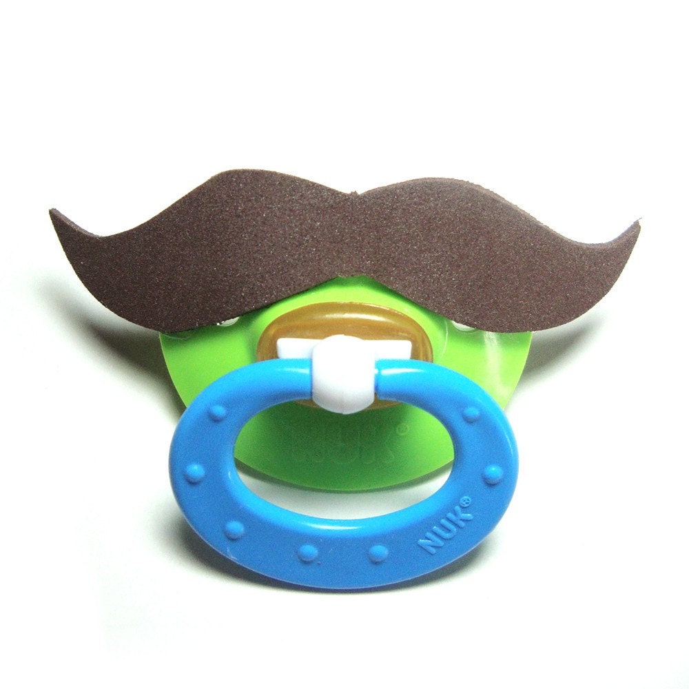 Brown Mustache pacifier 18 to 36 months