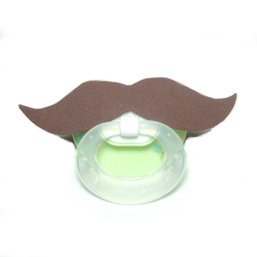 Brown Mustache pacifier 0 to 6 months