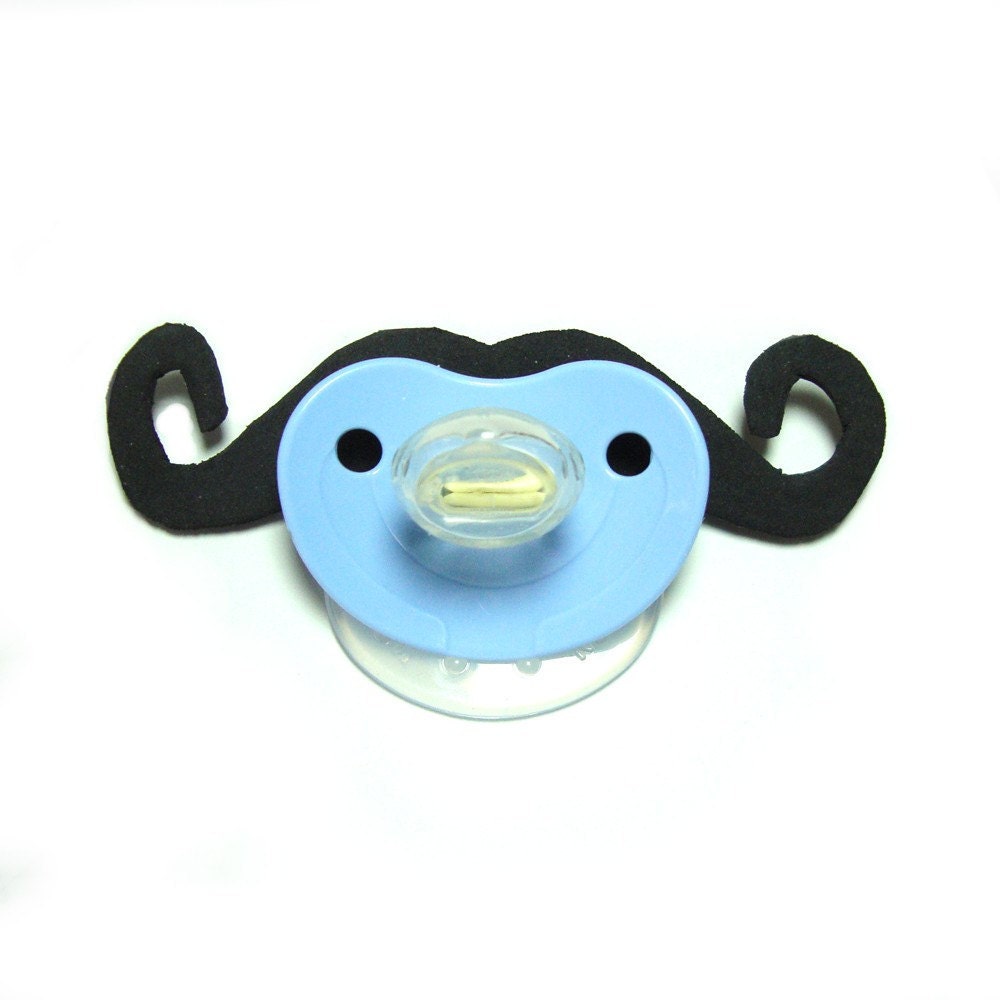 Mustache pacifier black 0 to 6 months