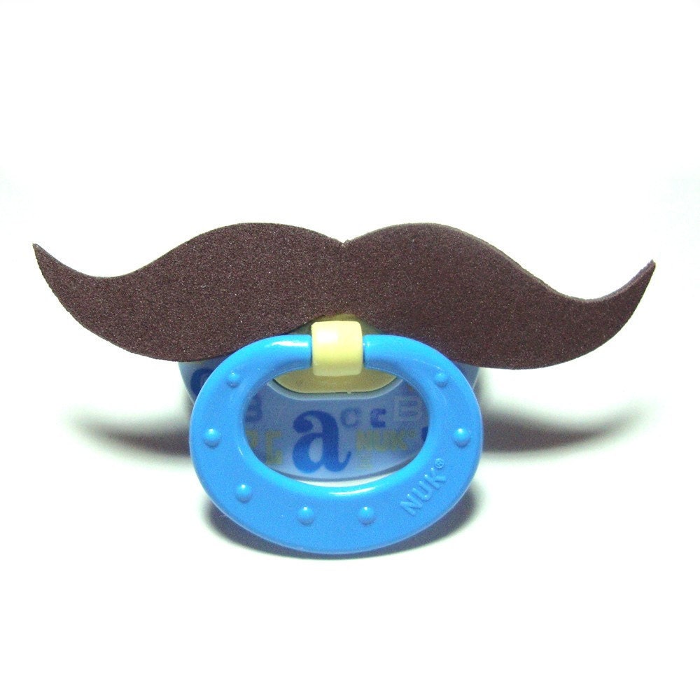 Brown Mustache pacifier 6 to 18 months