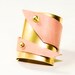 Brass And NUDE Leather Cuff Bracelet