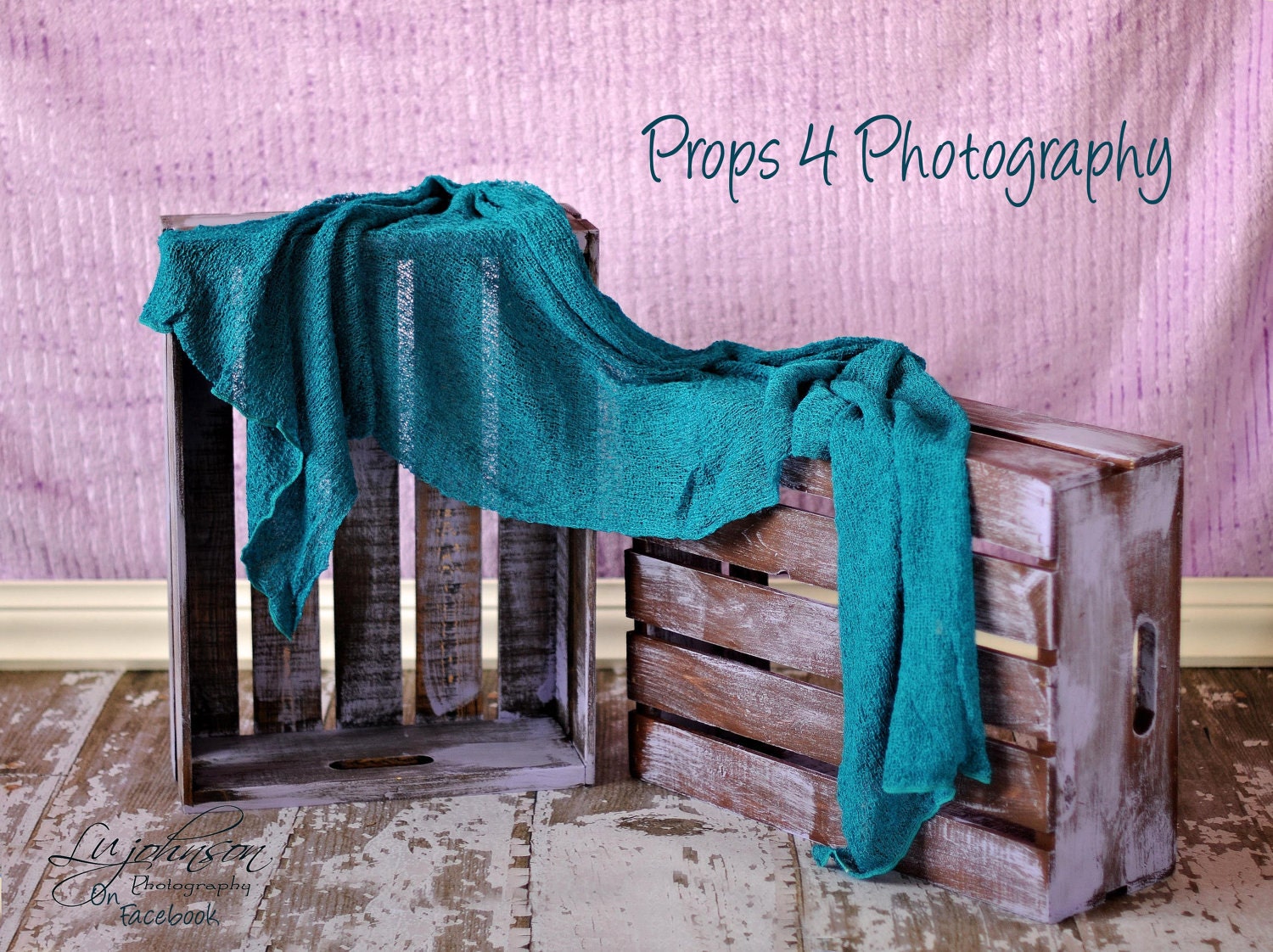 NEWBORN Photography Prop Crates. Lilac on Dark Brown Stain