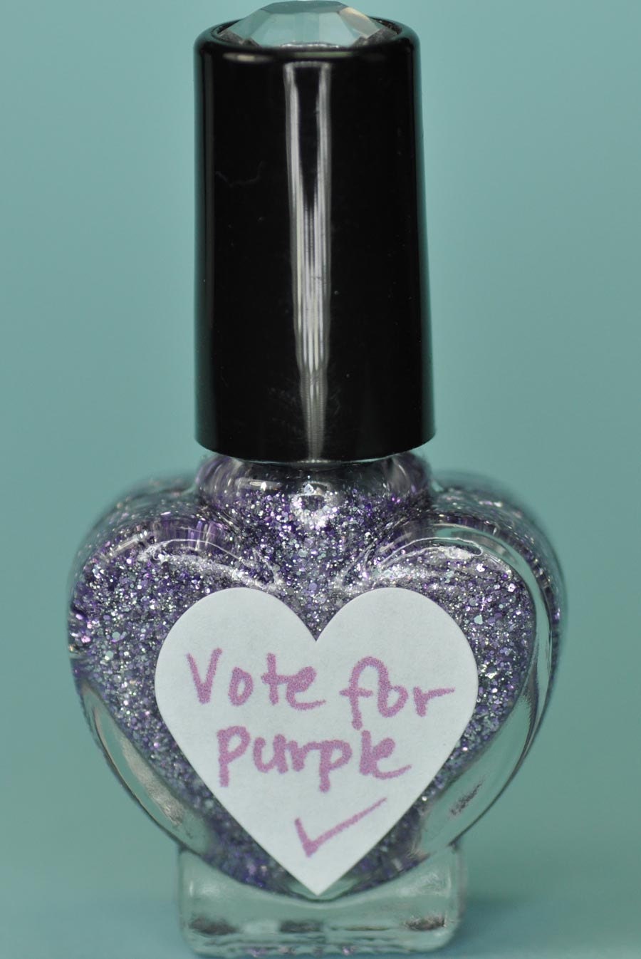 Vote For Purple Lavender and Silver Glitter Nail Polish 5ml Mini Bottle