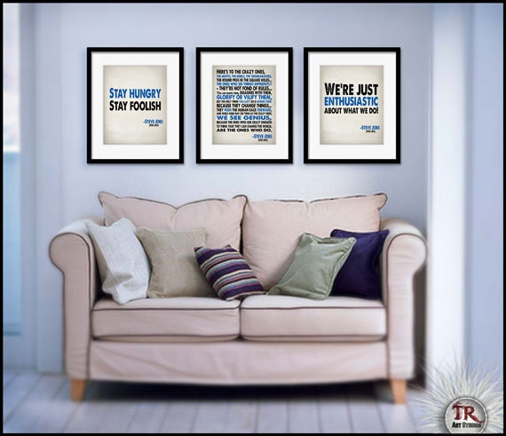 Steve Jobs Quote - Heres To The Crazy One's - Typography Quote art print 8x10