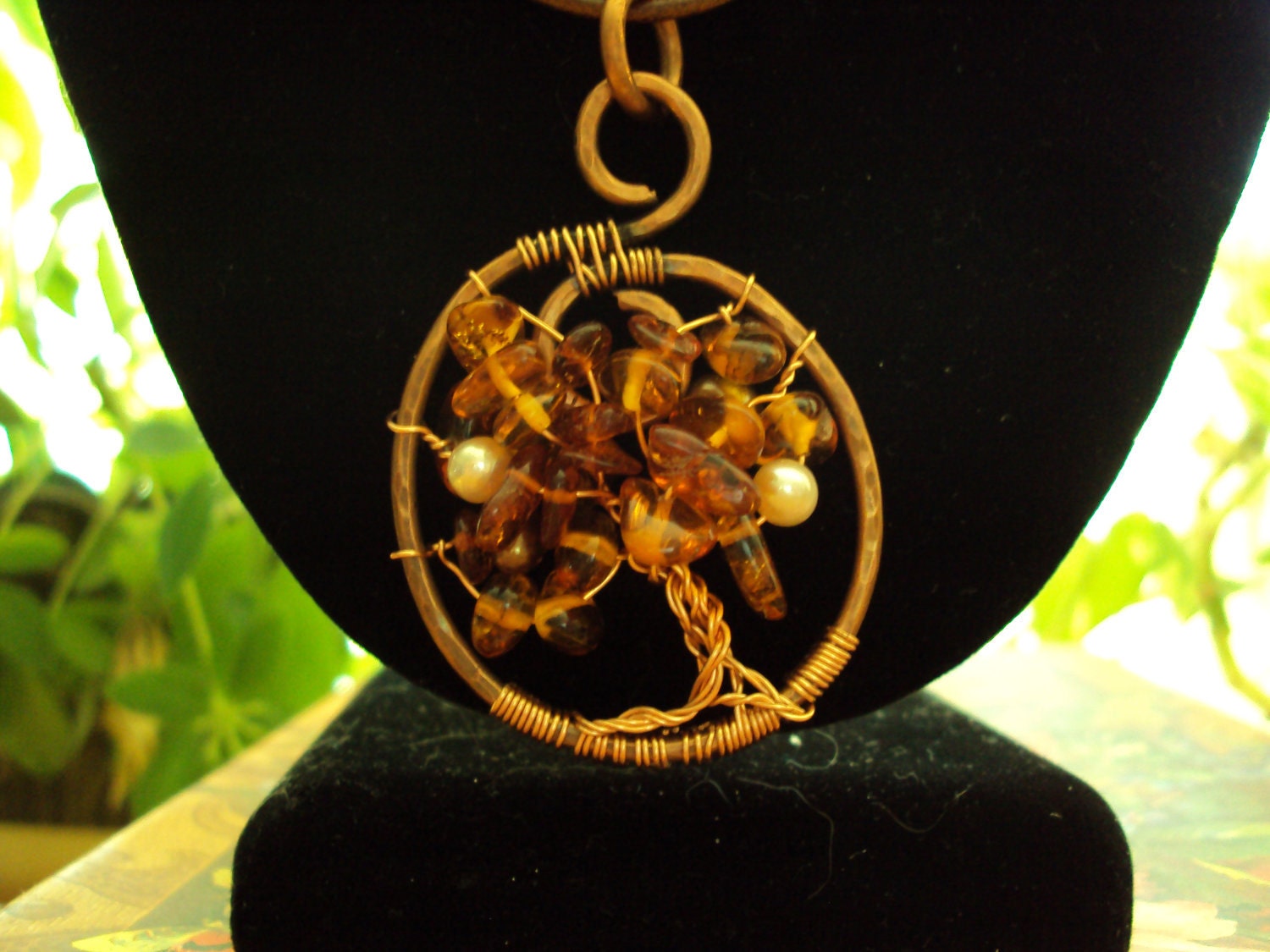 amber tree of life in copper