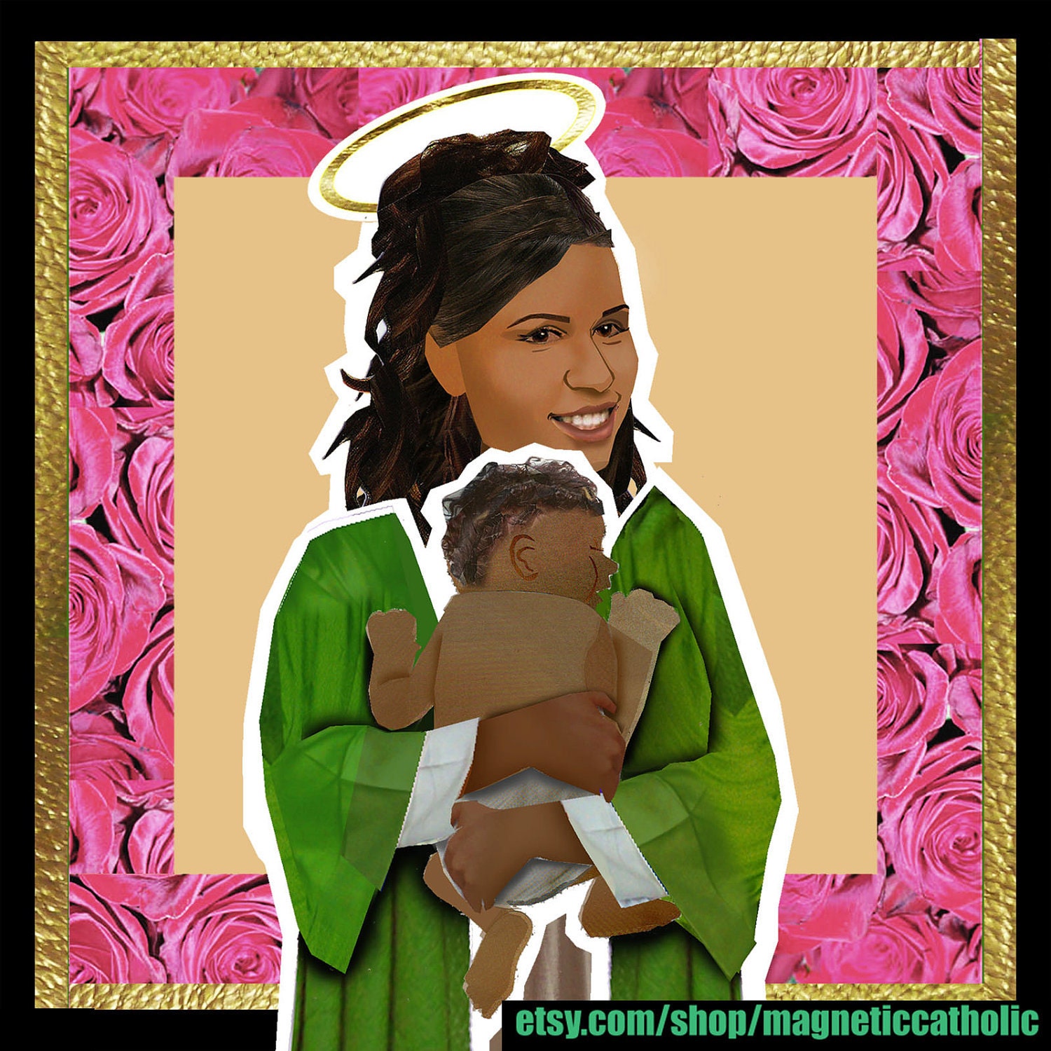St. Monica, mother of St. Augustine from Africa, Catholic saint paper doll set