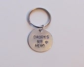 DADDYS MY HERO -Personalized Key Fob, Zipper Pull-Father's Day