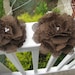 ooak chocolate brown burlap flower wedding cake decor toppers. pew bow decor. other colors available