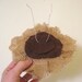ooak chocolate brown burlap flower wedding cake decor toppers. pew bow decor. other colors available