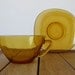 Vintage amber glass cup and saucer - Mid century - 60s - Autumn colors