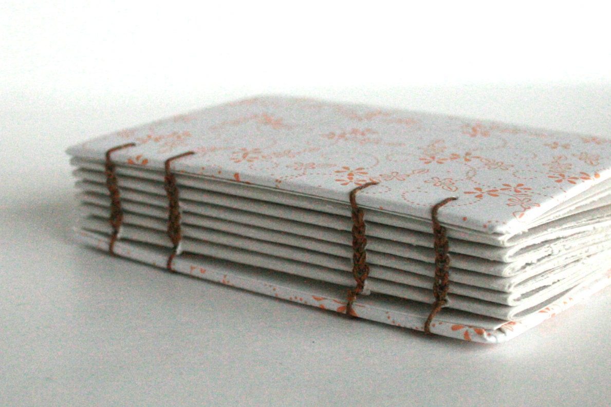 Hardcover Journal - Orange, Coptic, 3 x 4.5 Journal by The Orange Windmill on Etsy