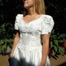 Wedding Dress in Satin White with tulip short sleeve