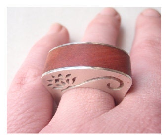 Wooden Protea Ring - Sterling Silver (925)