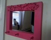 pink mirror jewelry holder with bows