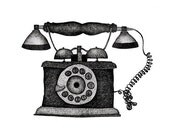 Telephone Print - 10" x 8" Mounted