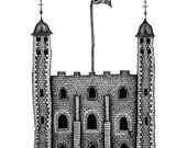 The Tower of London - 8" x 10" Mounted Print
