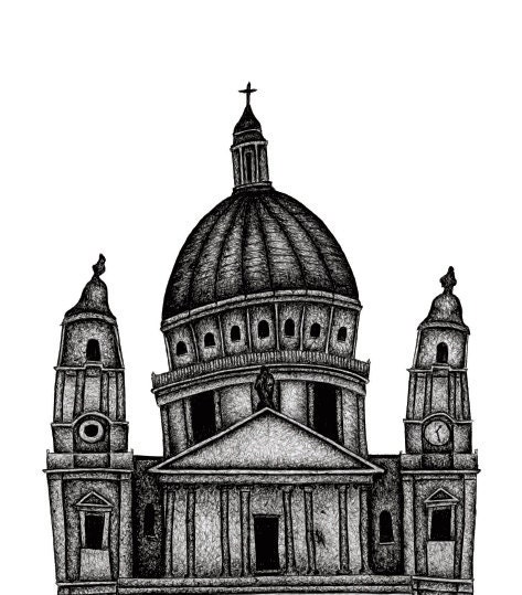 St. Paul's Cathedral, London - 8" x 10" Mounted Print