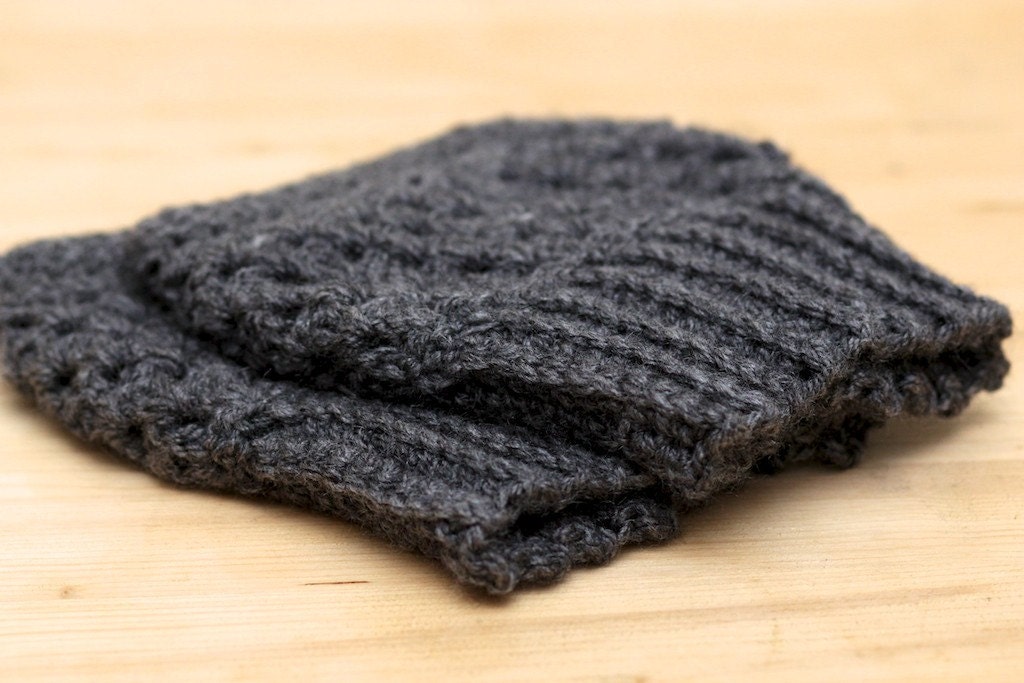 Crochet Boot Cuffs in Dark Slate Grey/Gray