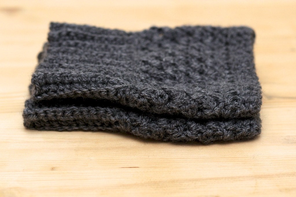 Crochet Boot Cuffs in Dark Slate Grey/Gray