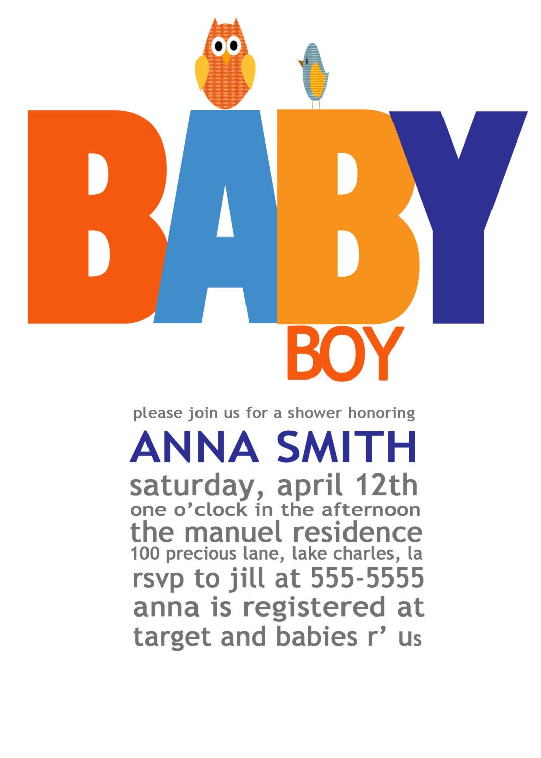 Baby Boy or Baby Girl Colorful Digital Baby Shower Invitation Il_570xn