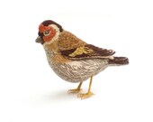 Goldfinch Embroidered Fabric Bird