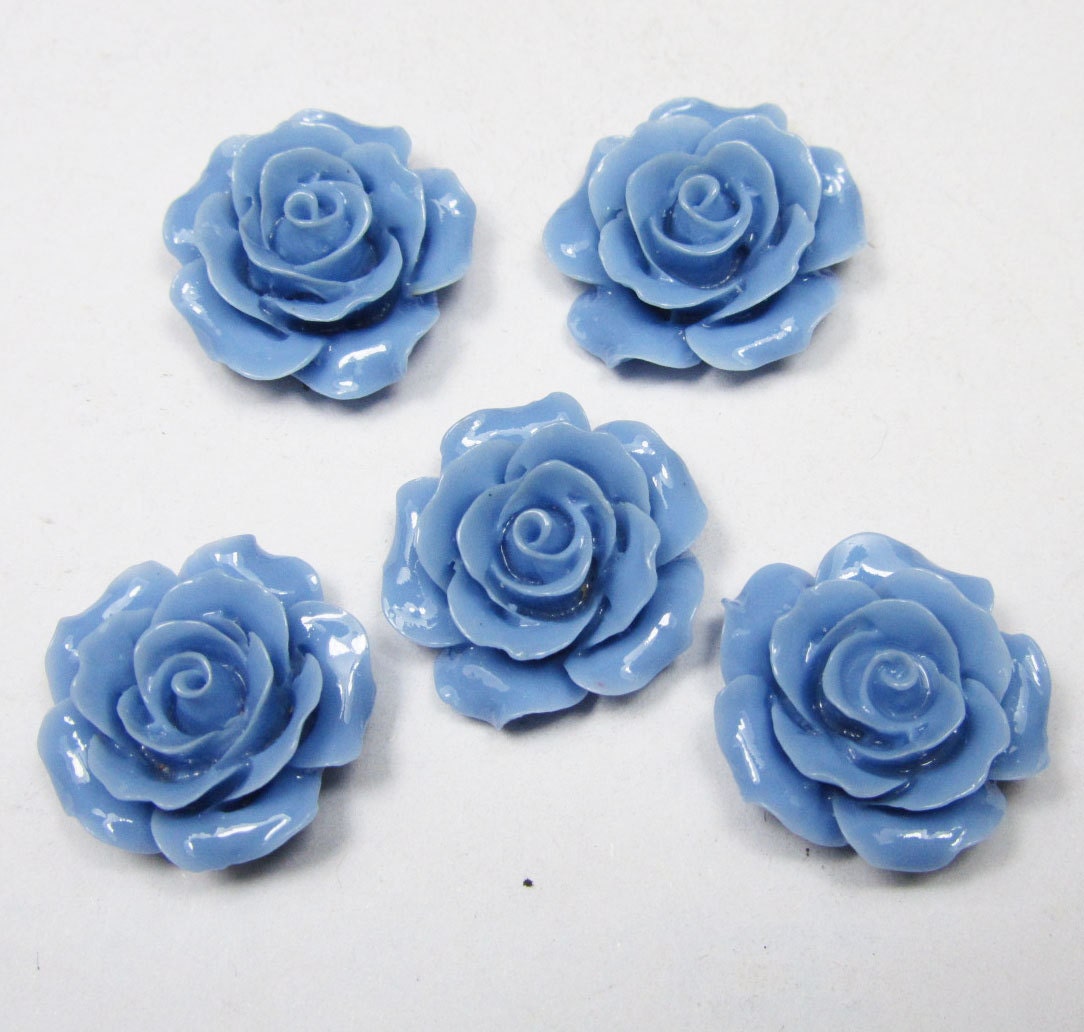 Chrysanthemum Flower -10pcs Beautiful Resin Flower Bobby Pin Charm Blue 20mm U129-P