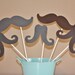 Set of 8 Mustaches on a Stick - Photo Booth Mask Prop Set for Birthday Parties, Baby Showers or Wedding Parties - Free Ship Over 60.00