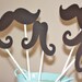 Set of 8 Mustaches on a Stick - Photo Booth Mask Prop Set for Birthday Parties, Baby Showers or Wedding Parties - Free Ship Over 60.00