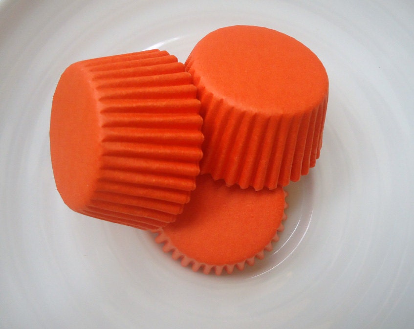 Solid Orange Mini Cupcake Liners (50)
