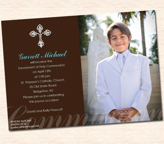 Boys First Communion Invitations, Communion Invitations, First Holy Communion Invitations, Communion Invitations for Boys Il_570xn