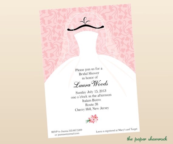 Bridal Shower Invitation, Wedding Shower Invitations - Dress on Hanger Il_570xn