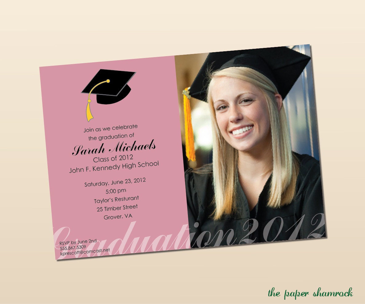 Photo Graduation Invitation, High School Graduation Invitation, College Graduation Invitation, Graduation Party Invitation, 2012 Il_570xn