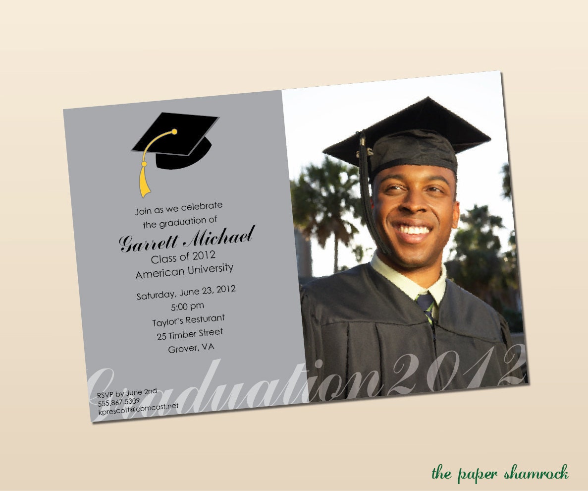 Photo Graduation Invitation, High School Graduation Invitation, College Graduation Invitation, Graduation Party Invitation, 2012 Il_570xn
