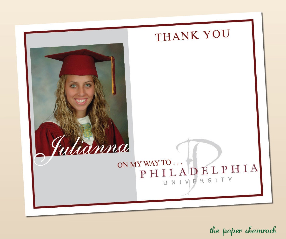 Photo Graduation Thank you Cards, Thank you Cards for Graduation, Personalized Thank You Il_570xn