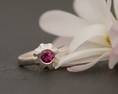 Pink Topaz Ring - Pink Topaz Set In Recycled Silver - Stacking Ring