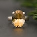 Citrine Ring - Sterling Silver Claw Setting - Made to size