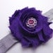 FUNDRAISER Purple Shabby Chic Flower Headband - Rhinestone Center - Go Lily