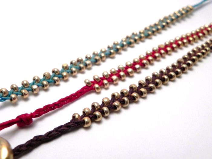 Braided Bead Bracelet Set of THREE - Friendship - Infinity