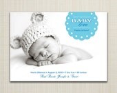 5x7 Custom Photo Baby Announcement, Baby Boy, Sweet Baby Cloud, DIY, printable option