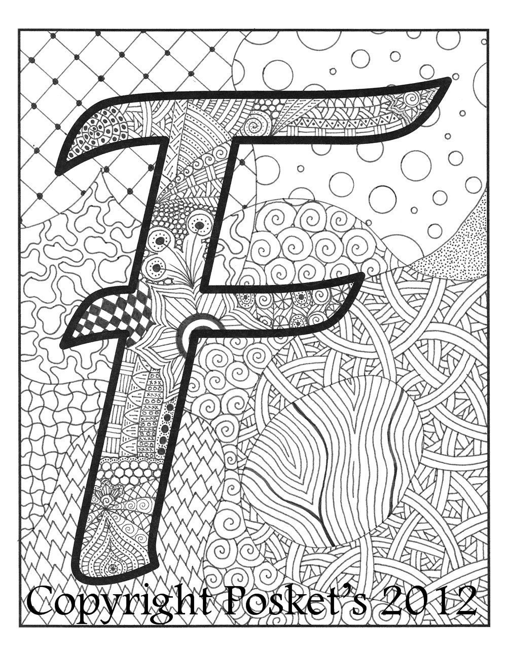 Letter F Monogram / / Art Print / / 8 x 10