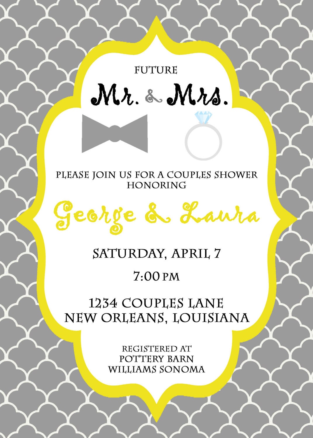 Mr & Mrs - Bridal Shower Invitation - digital design